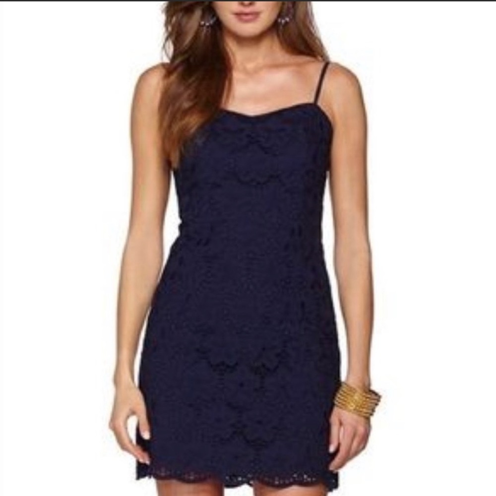 Navy Blue Lilly Pulitzer Cotton Eyelet Dress